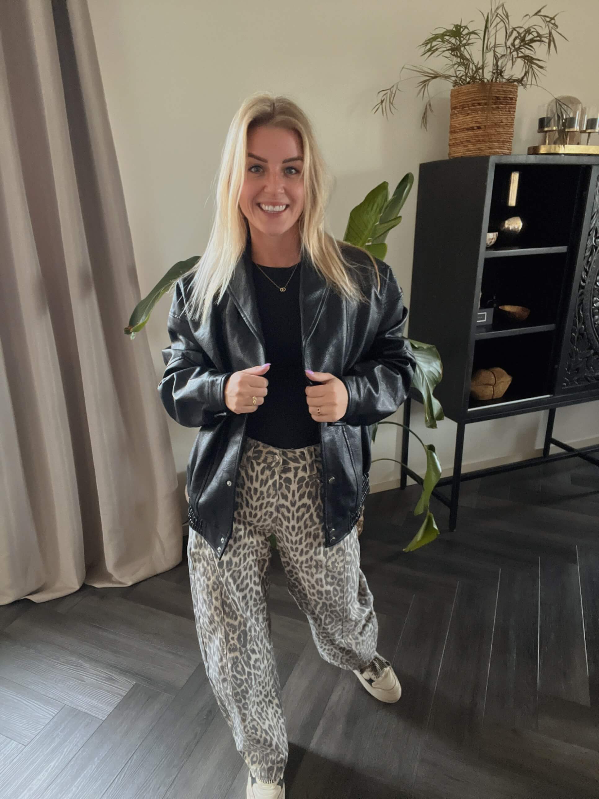 Leopard balloon jeans