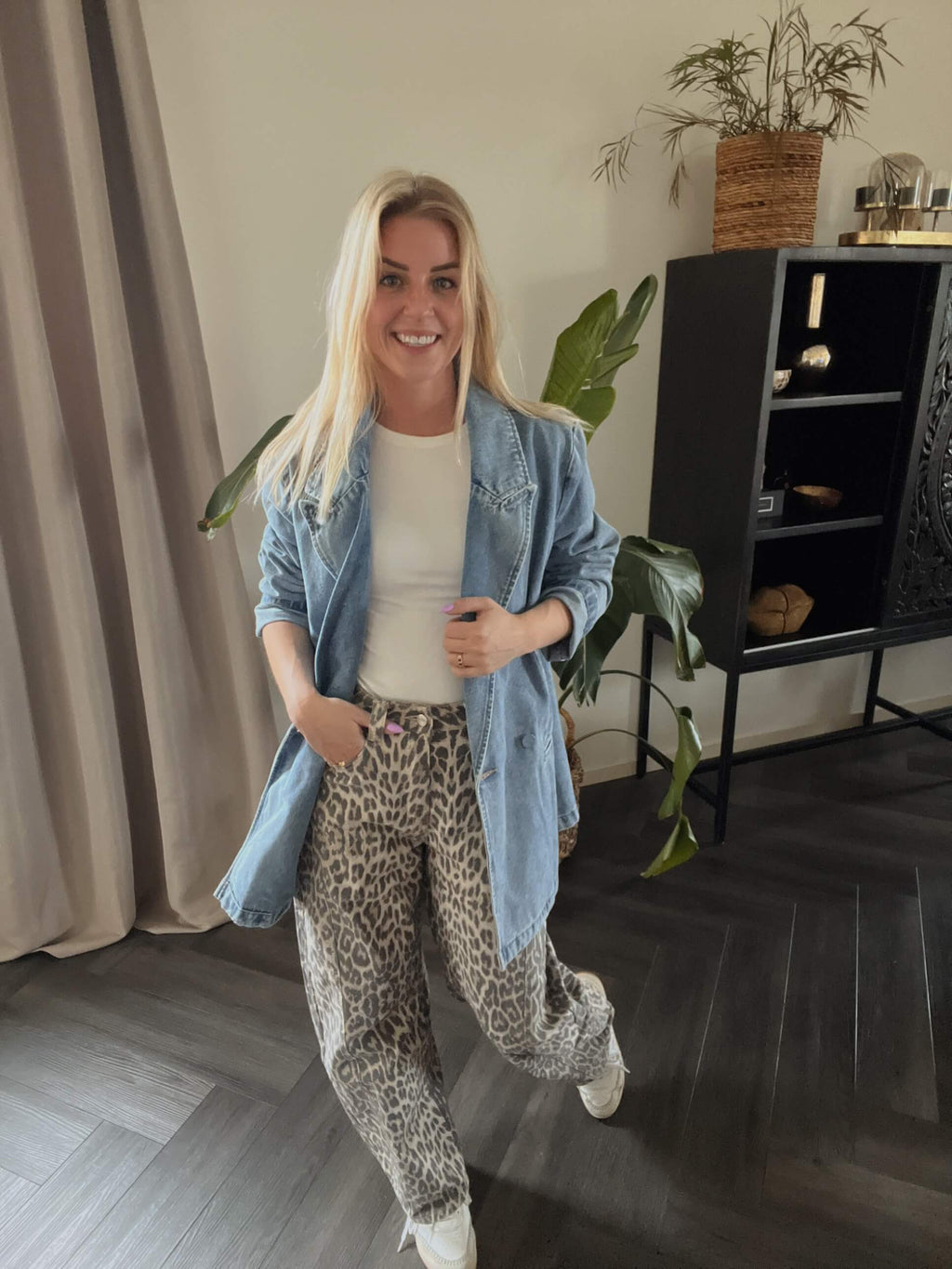 Leopard balloon jeans