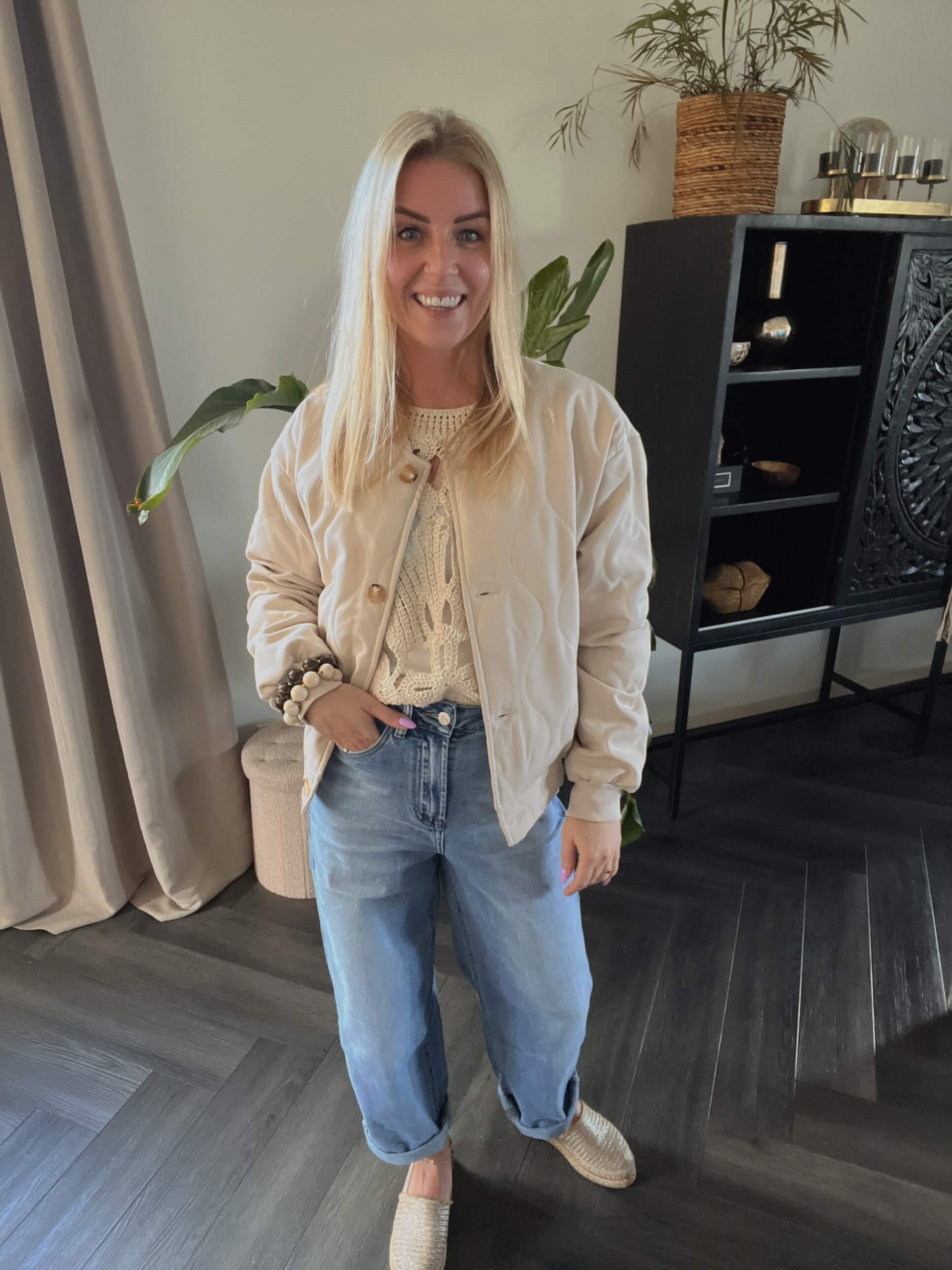 Quilted bomber jacket