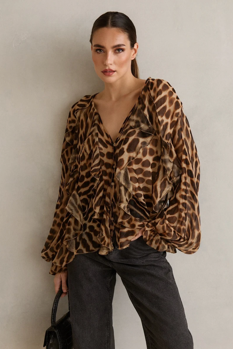 Lola Flowy Leopard Print Blouse