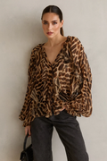 Lola Flowy Leopard Print Blouse